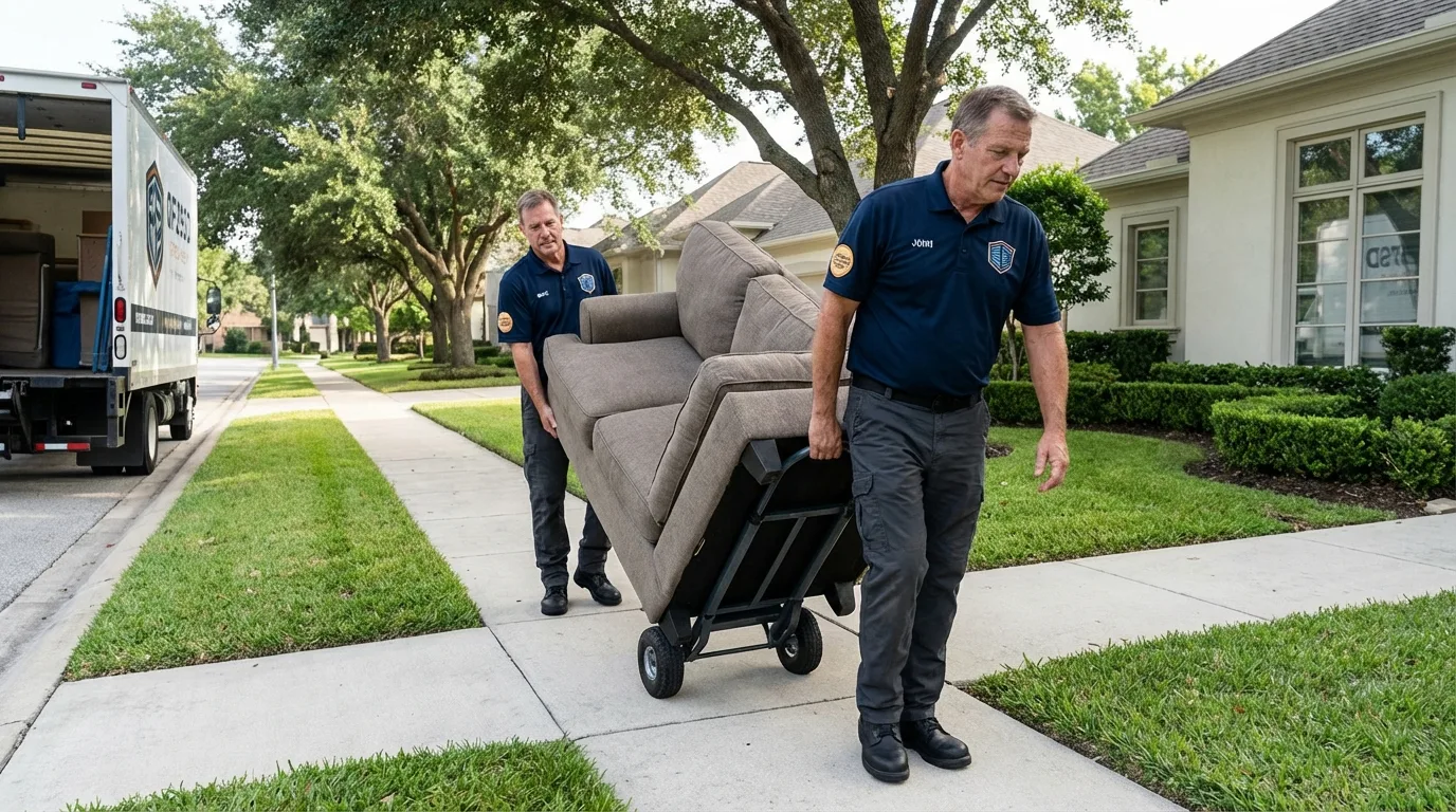Local residential moving crew loading furniture in Kenilworth, NJ